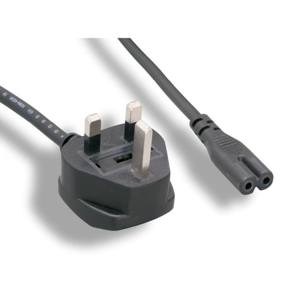 Monoprice Power Cord - BS 1363 (UK) with 5A fuse to IEC 60320 C7 (non Polarized) 36384